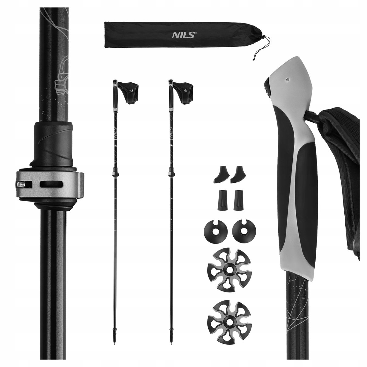Verstelbare Nordic Walking Stokken Aluminium Lichtgewicht 125cm