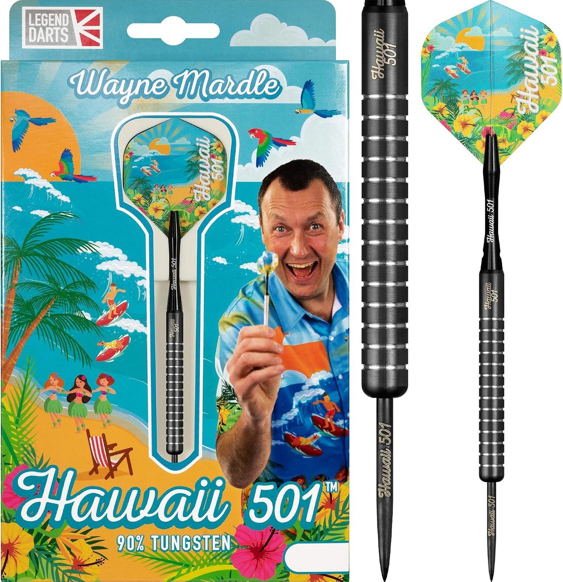 Darts 22 g - Black - Wayne Mardle Hawaii 501 - voor precisie en controle - ShopVlot