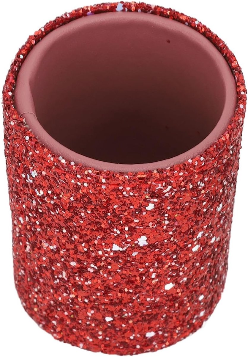 Pennenhouder grote capaciteit - kunststof - glitterdesign - organiser voor bureau - ShopVlot