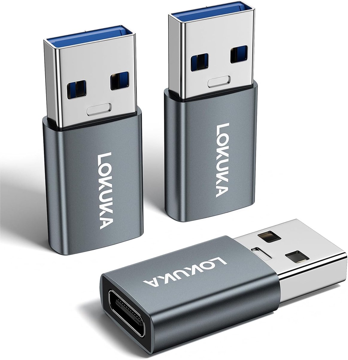 USB-C Adapter 3-Pack - Type-A naar Type-C - 5 Gbit/s dataoverdracht - Gebruik oudere USB-poorten met nieuwe apparaten - ShopVlot