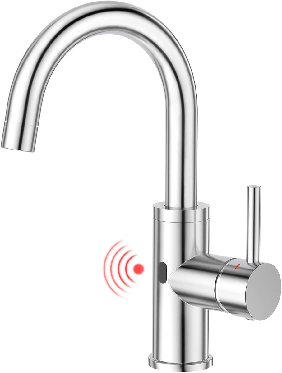 Kranen met infrarood sensor - Polished chroom - Touch free bediening - Gemak in de keuken - ShopVlot