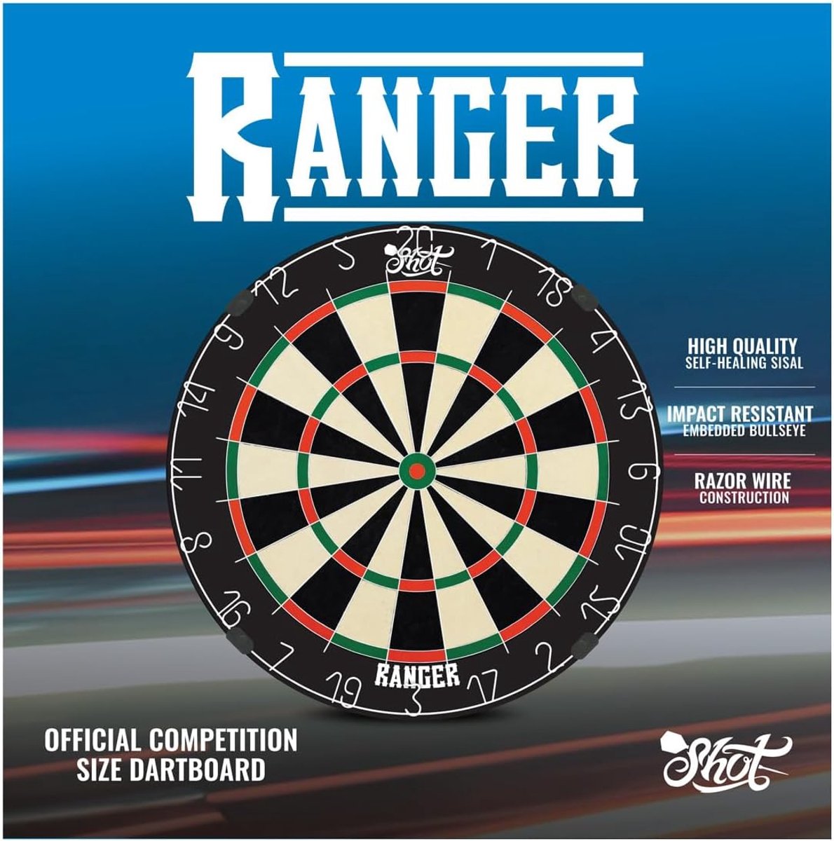 Dartbord Ranger - Competitiegrootte - Zelfhelende sisal - Vermindert bounce outs - ShopVlot