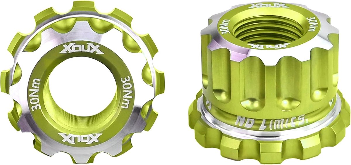 BMX asmoeren 10mm - groen - CNC gefreesd - perfecte pasvorm voor BMX fietsen - ShopVlot