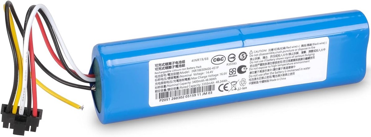 Vervangende Batterij 3400 mAh 14,4 V - Li-ion Hoge Capaciteit - Compatibel met Cecotec Conga Robotstofzuiger - ShopVlot