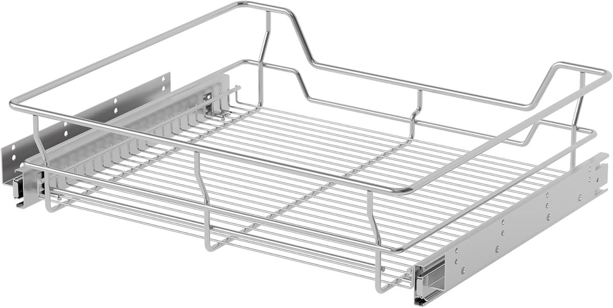 Uittrekbare Keukenlade 60 cm - Chroom - Ruimtebesparend - Perfect voor Organisatie - ShopVlot