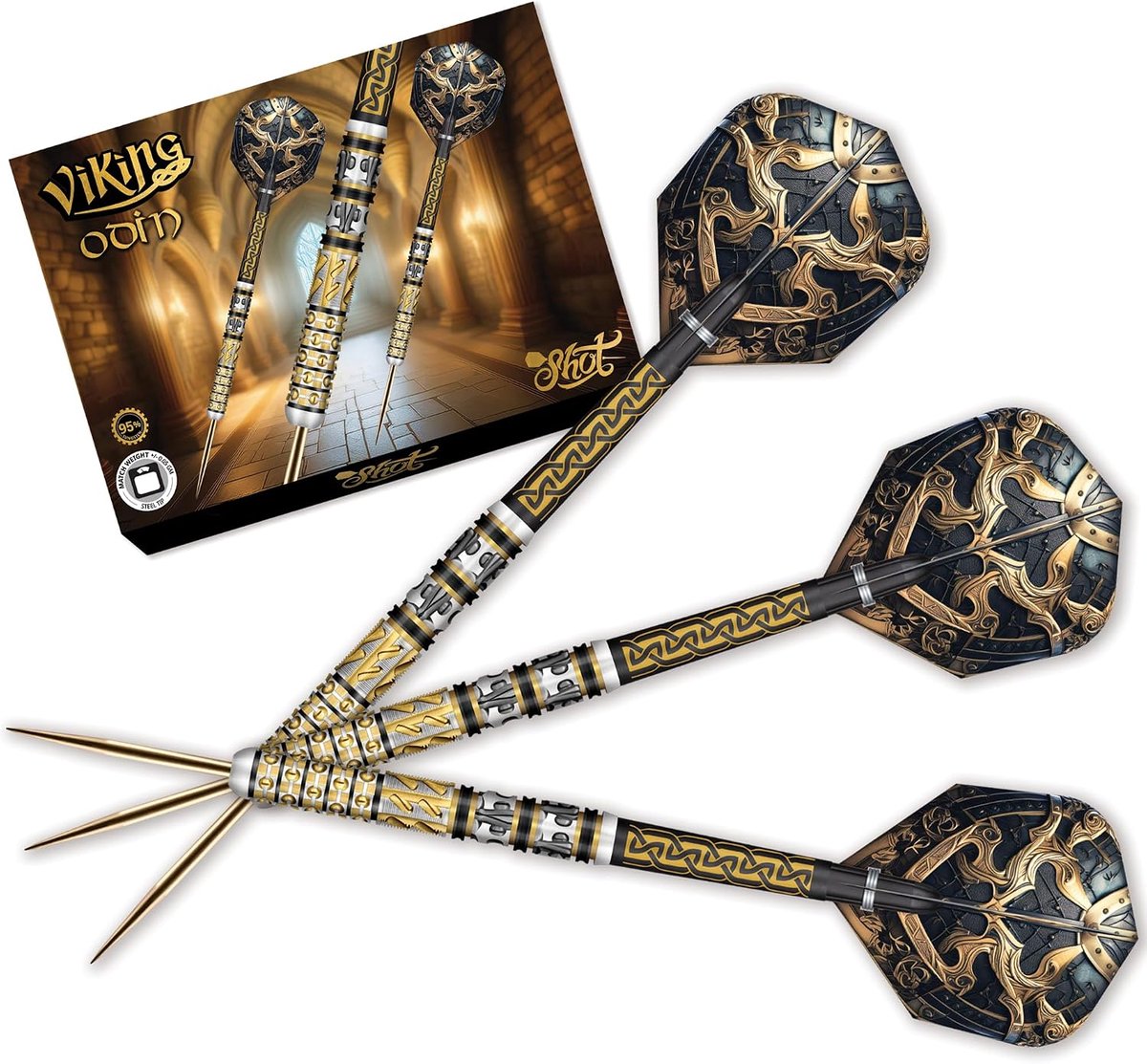 Dart pijlen 95% tungsten - Viking Odin - Precisie en kracht - Ideaal voor competitie - ShopVlot