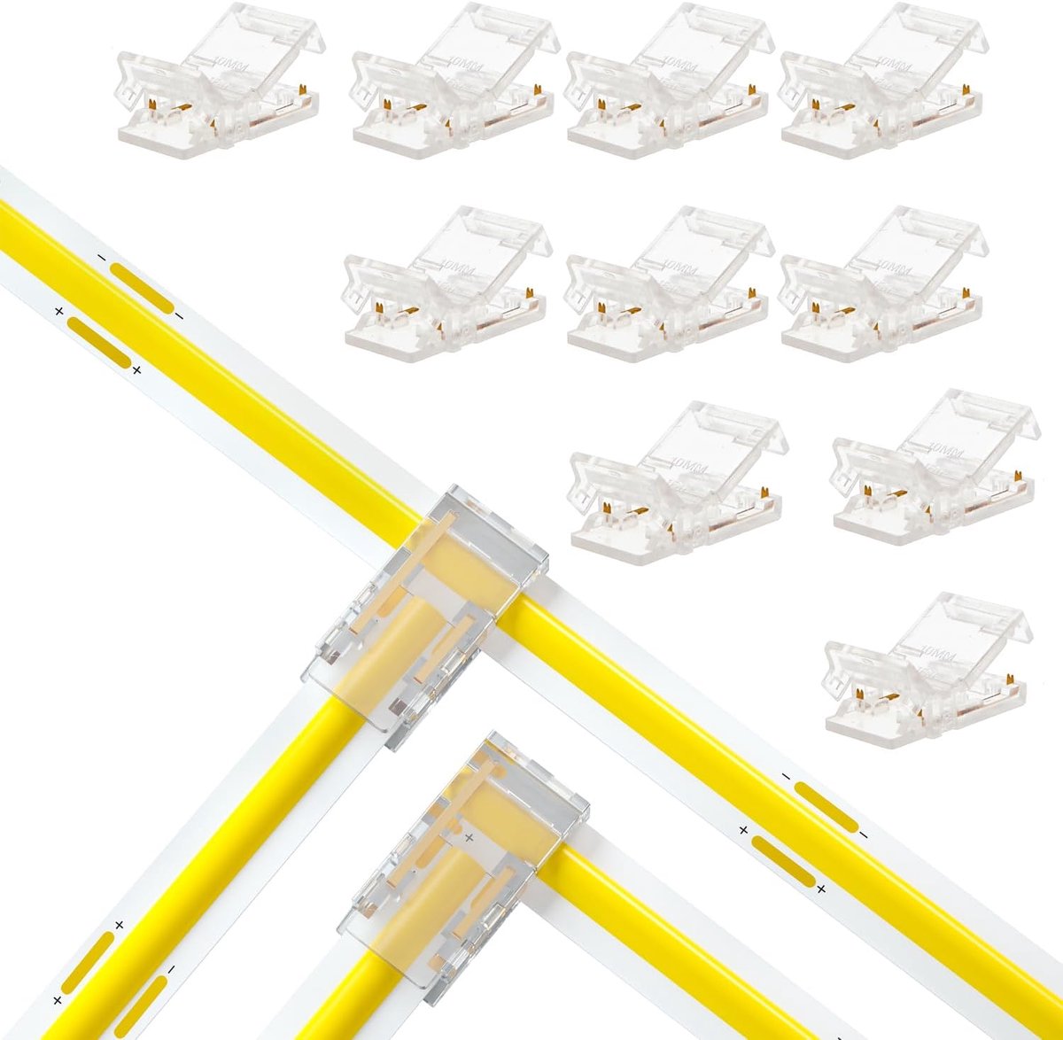 LED strip verbinding set 2-polig 10 mm - 10-delige set met L- en T-vormen - eenvoudige installatie - veilige verbinding - ShopVlot