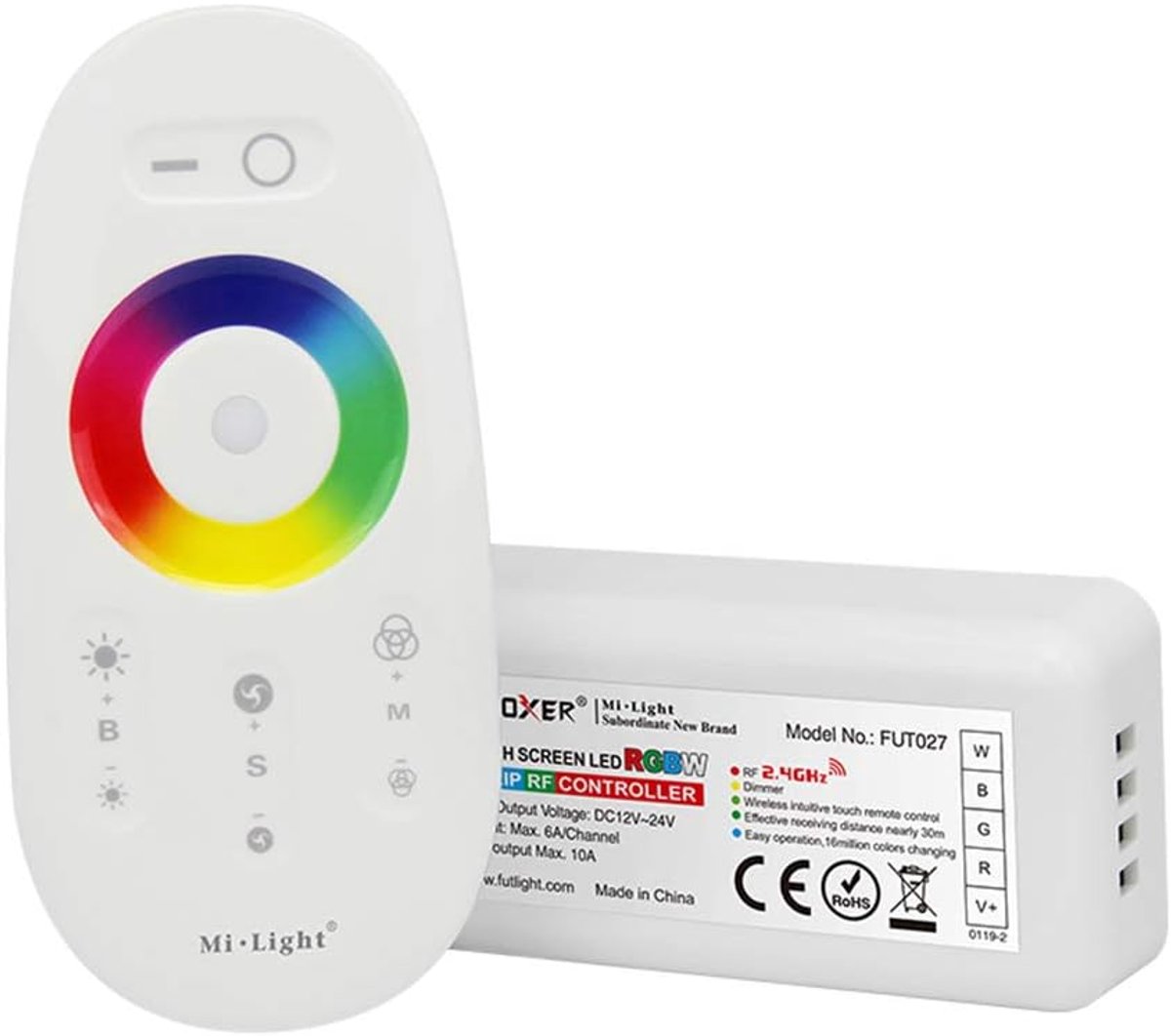 LED controller met afstandsbediening - RGBW voor 5050 3528 strip - 2.4GHz draadloos - bedien via smartphone app - ShopVlot