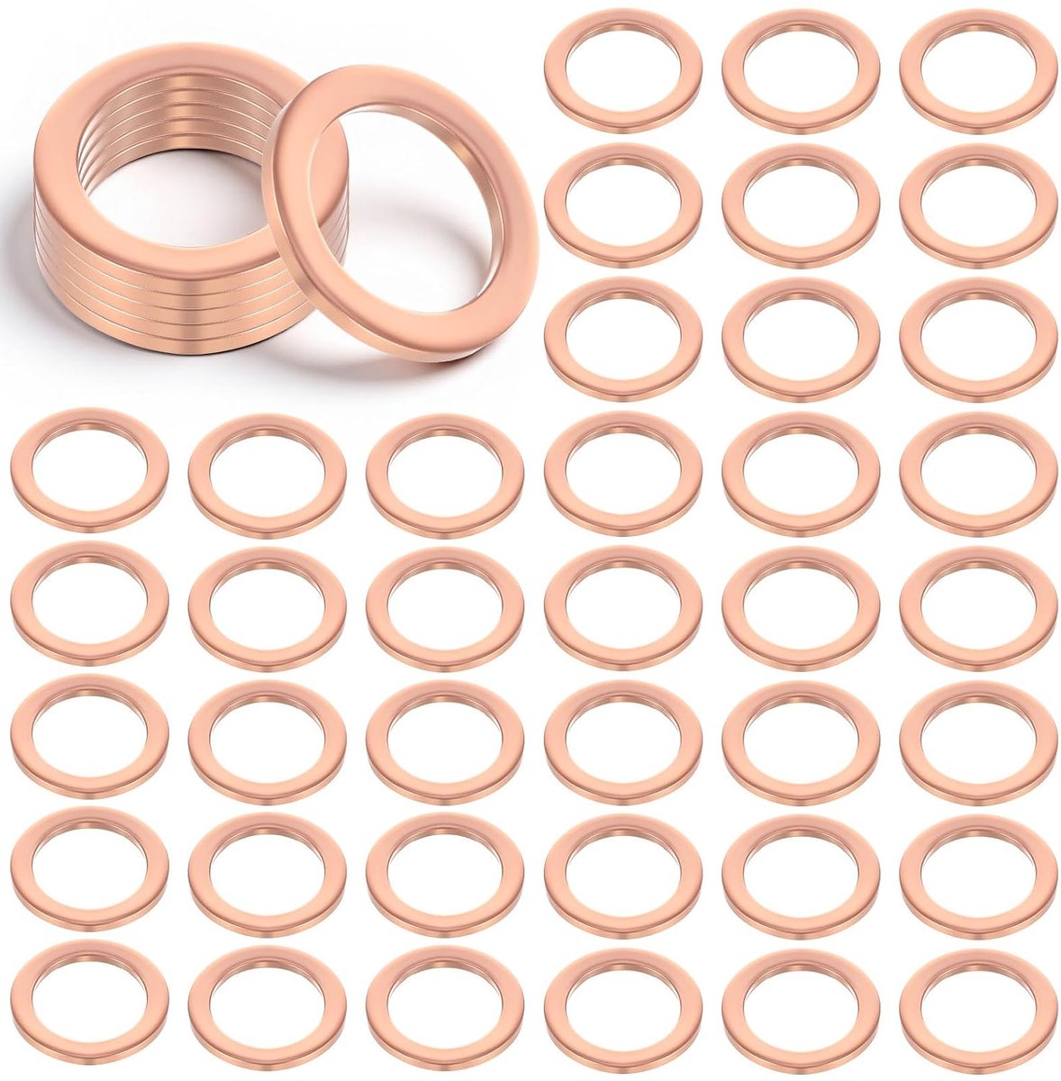 Copper sealing washers 40pcs M14 x 20mm - koperen vlakke ringen - ideaal voor olieafvoer - ShopVlot