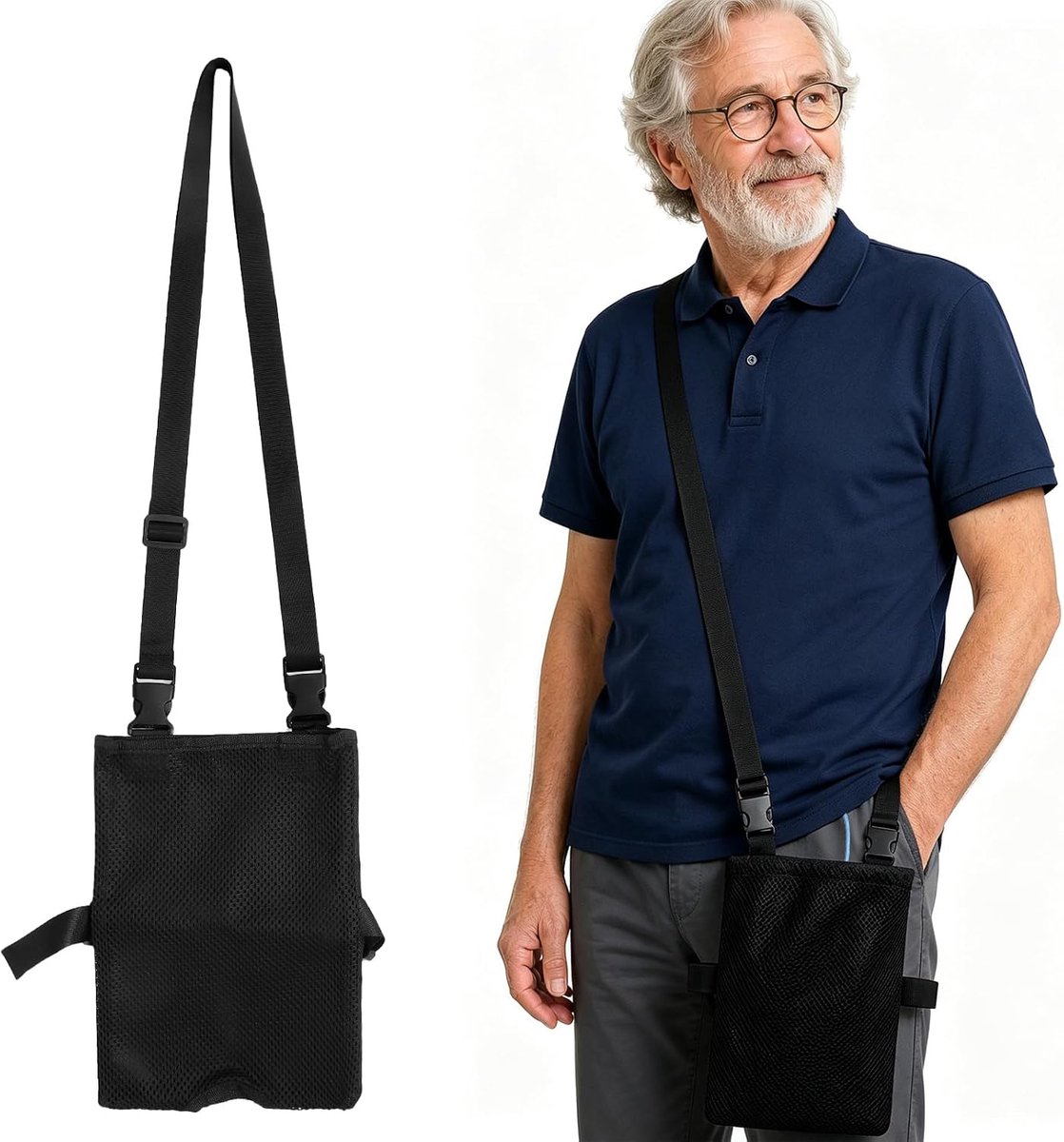 Urinezak om te hangen 27 x 20 cm - netstof - discreet en wasbaar - voor privacy bij gebruik - ShopVlot