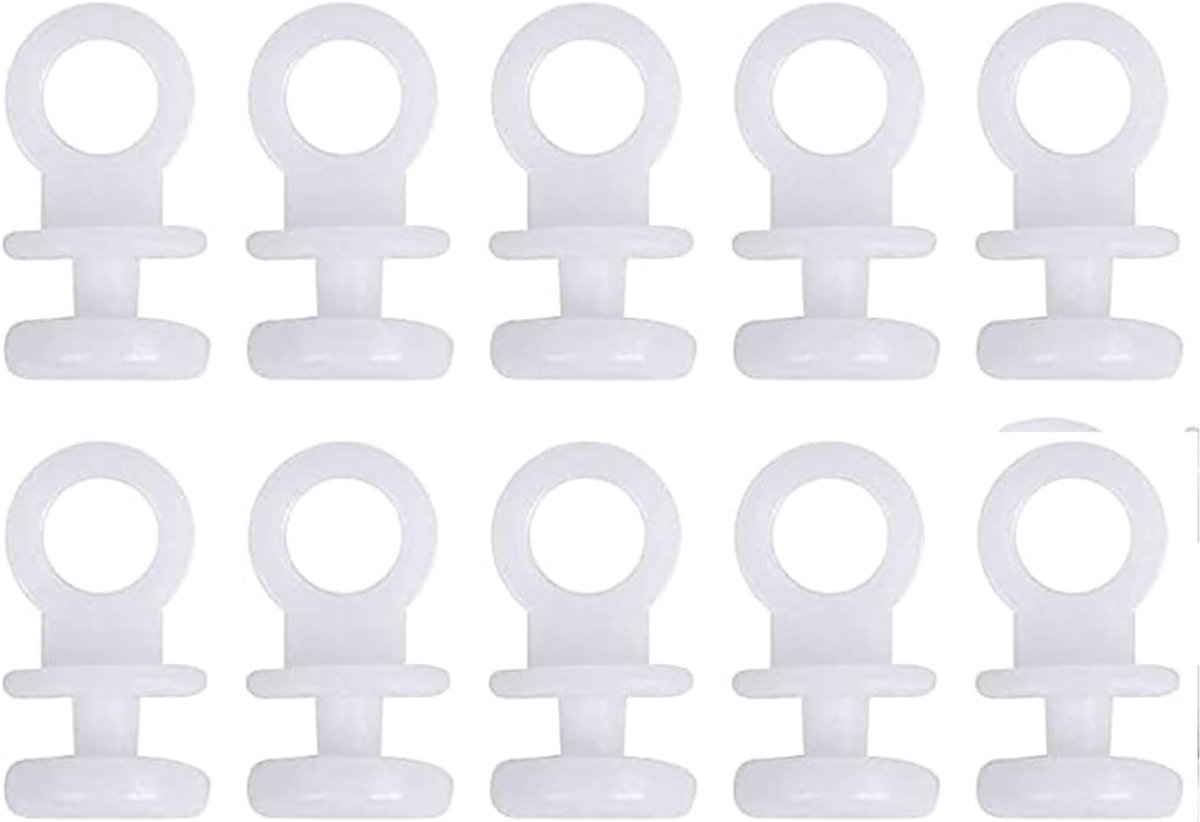 Gordijnhaakjes set van 100 - Wit plastic - 9mm breed - Eenvoudig glijden - ShopVlot