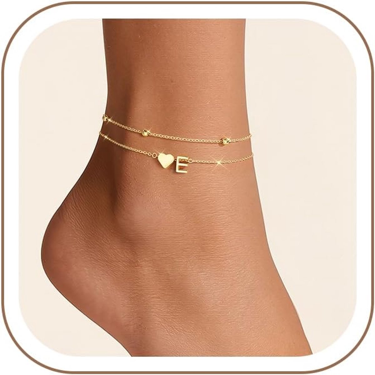Anklet voor vrouwen - Hartbriefje - 14K goud - Cubic zirconia - Perfect als cadeau - ShopVlot