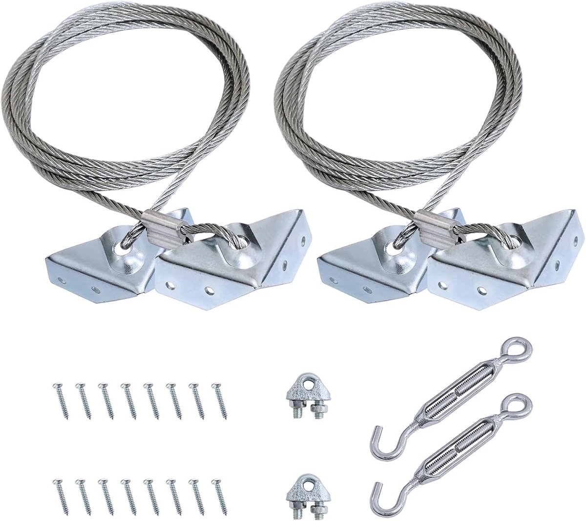 Tuindeur kabelset - 2 stuks - RVS - Ondersteuning voor houten poort - ShopVlot