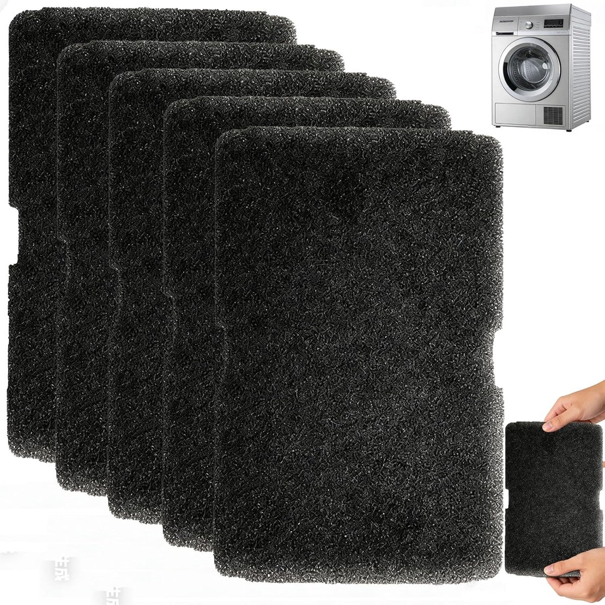Drogerfilter set van 5 - Wasbare pluisfilters voor warmtewisselaar - Geschikt voor Beko - ShopVlot
