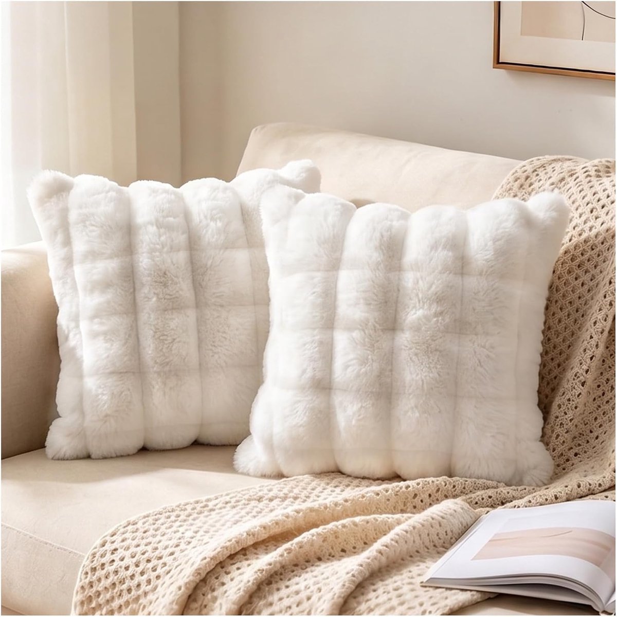 Sierkussenslopen 45x45 cm - pluche - luxe stijl - zachte afwerking - ShopVlot