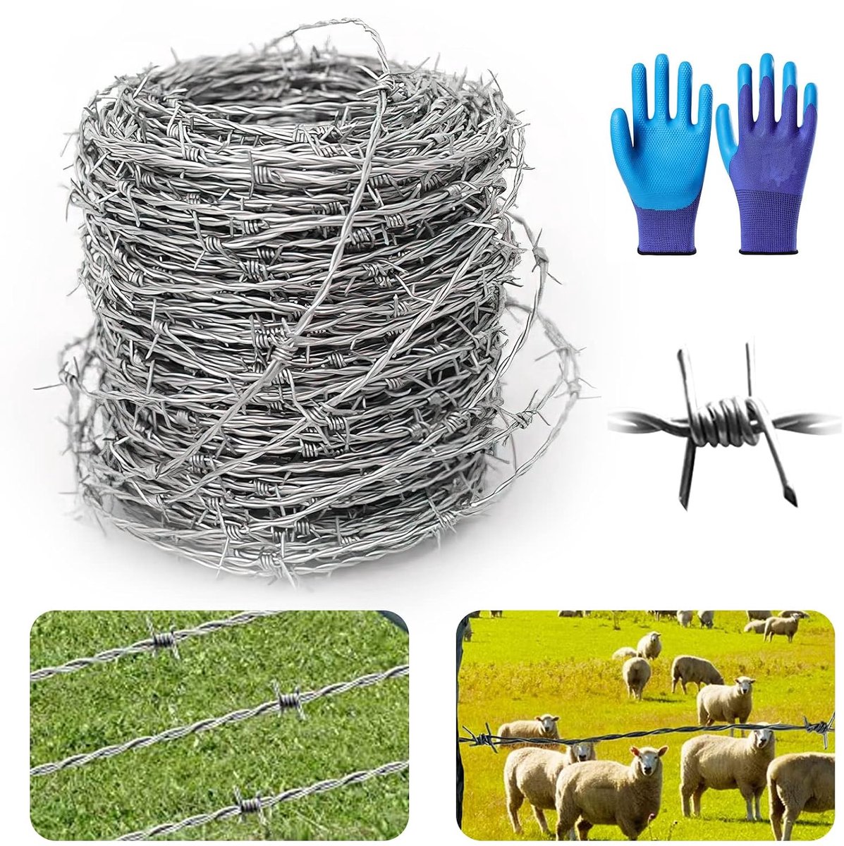 Prikkeldraad rol 0,3 cm x 16 m - gegalvaniseerd staal - corrosiebestendig - ideaal voor afrasteringen - ShopVlot