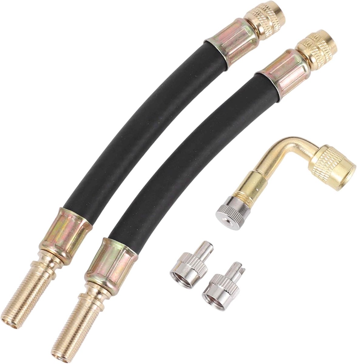 Bandenventielverlenging 90 graden - koper - flexibel 140 mm - ideaal voor oppompen - ShopVlot