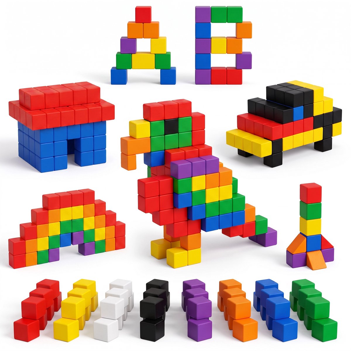 Magnetisch speelgoed – magnetisch bouwspeelgoed 40 stuks – magnetische bouwstenen - vol gekleurd- magnetische blokken – montessori speelgoed – magneten speelgoed
