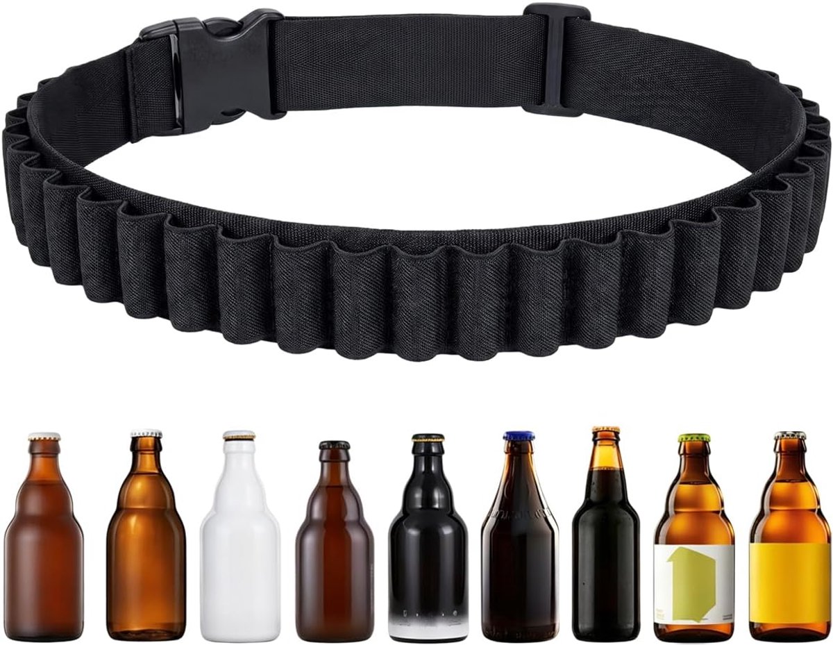 Beer holder belt met 27 fleshouders - Oxford stof - verstelbaar - ideaal voor festivals - ShopVlot