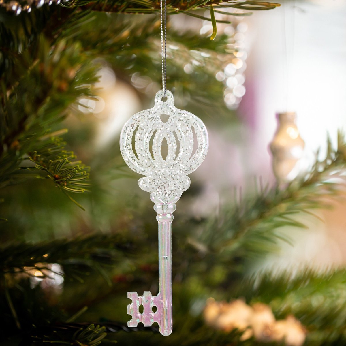 Kerstversiering - iriserend, acryl sleutel - 165 x 60 x 10 mm 1 Stuks [58518]