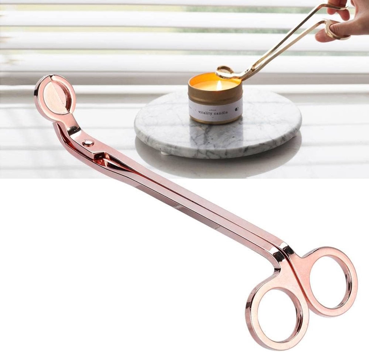Kaarsenwicktrimmer - Roze Goud - Roestvrijstalen Schaar - Veilig en gebruiksvriendelijk - ShopVlot