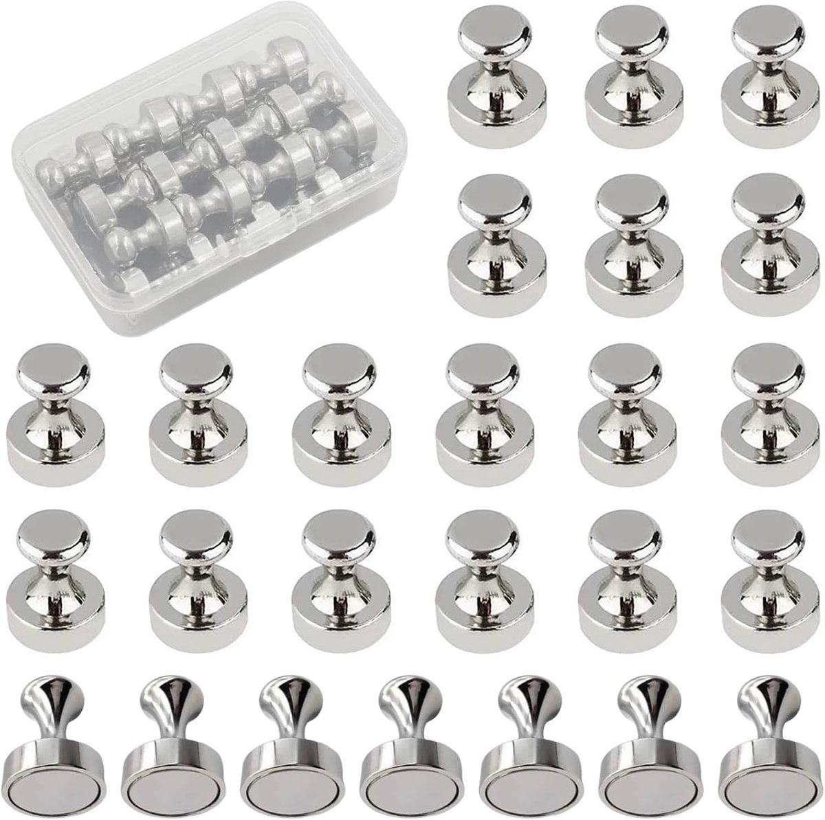 Neodymium magneten 12 x 16 mm - rond en sterk - voor whiteboard en koelkast - 25 stuks - ShopVlot