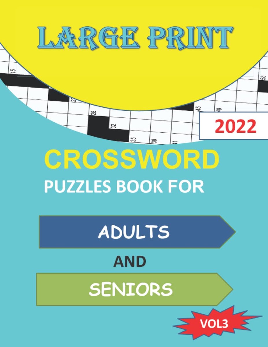 kruiswoordpuzzelboek voor volwassenen - grootlettertype - medium-niveau puzzels - ideaal voor ontspanning - ShopVlot