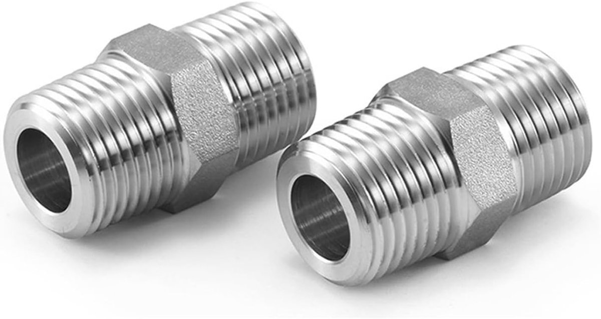 Double nipple 3/8 inch - 1/4 inch - duurzaam messing - ideaal voor leidingen - ShopVlot