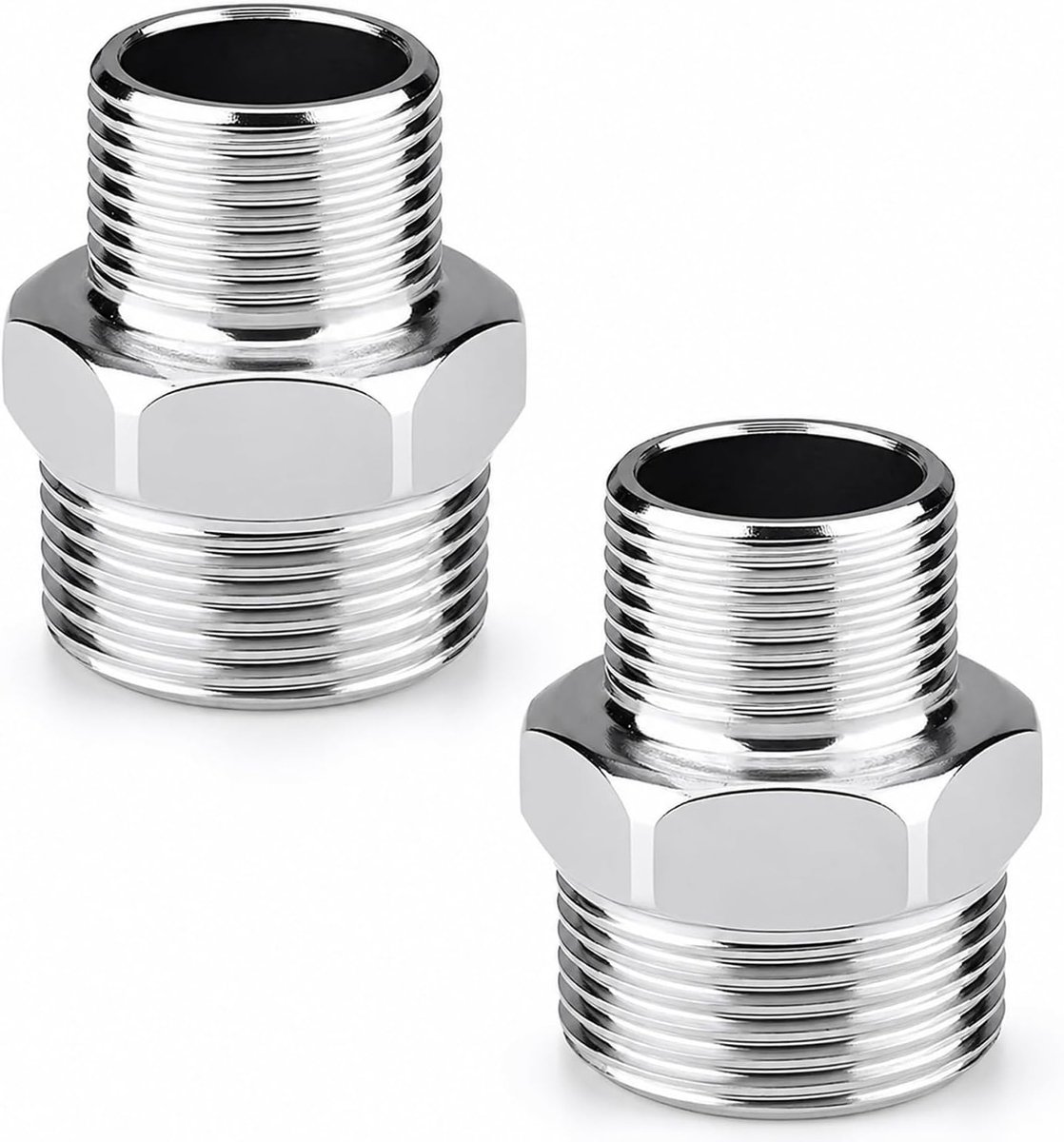 Stainless steel double nipple 1/2 inch AG x 3/8 inch AG - duurzaam materiaal - perfecte verbinding - ShopVlot