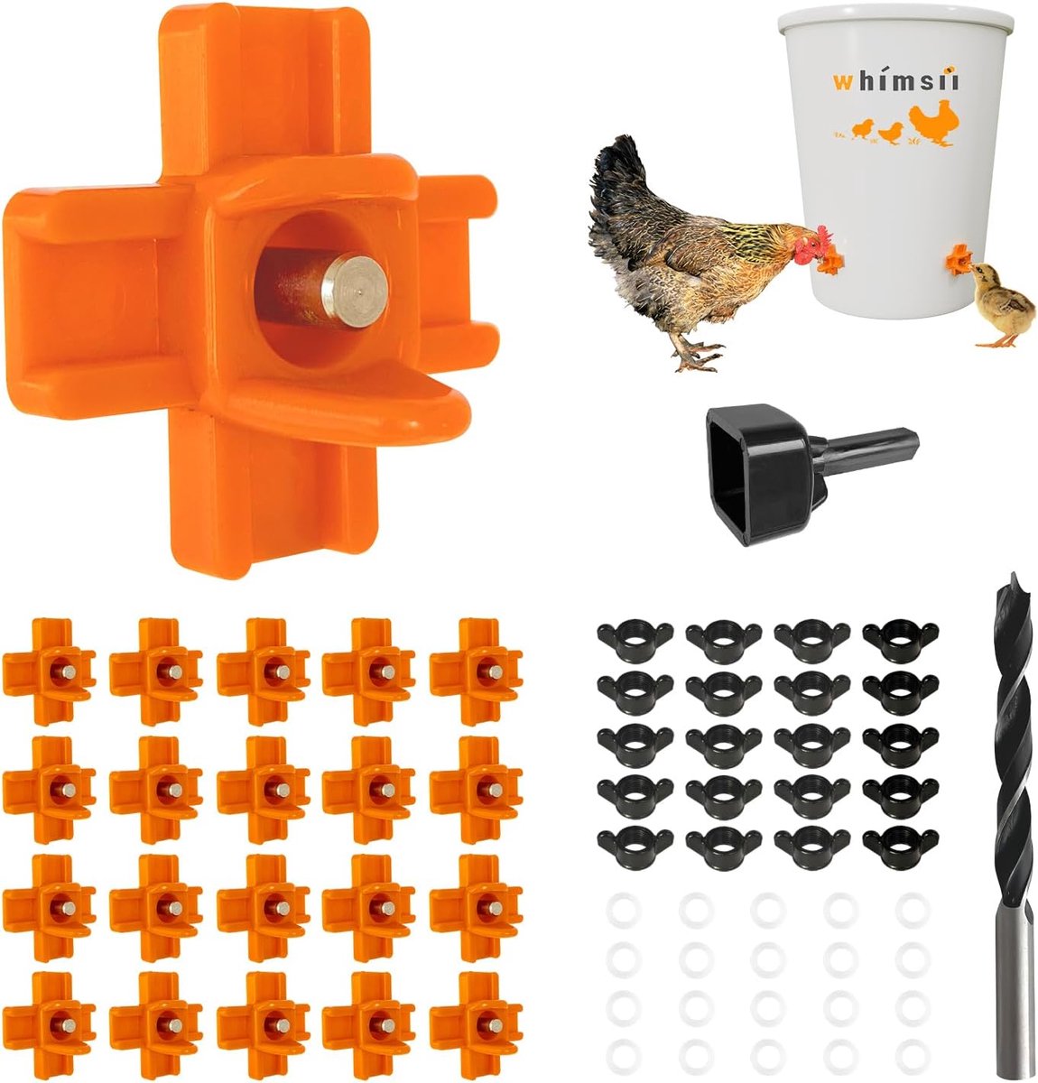 Kippen drinknippels 20-pack - Horizontale zijmontage - Antilek automatisch watersysteem - Vermindert verspilling - ShopVlot