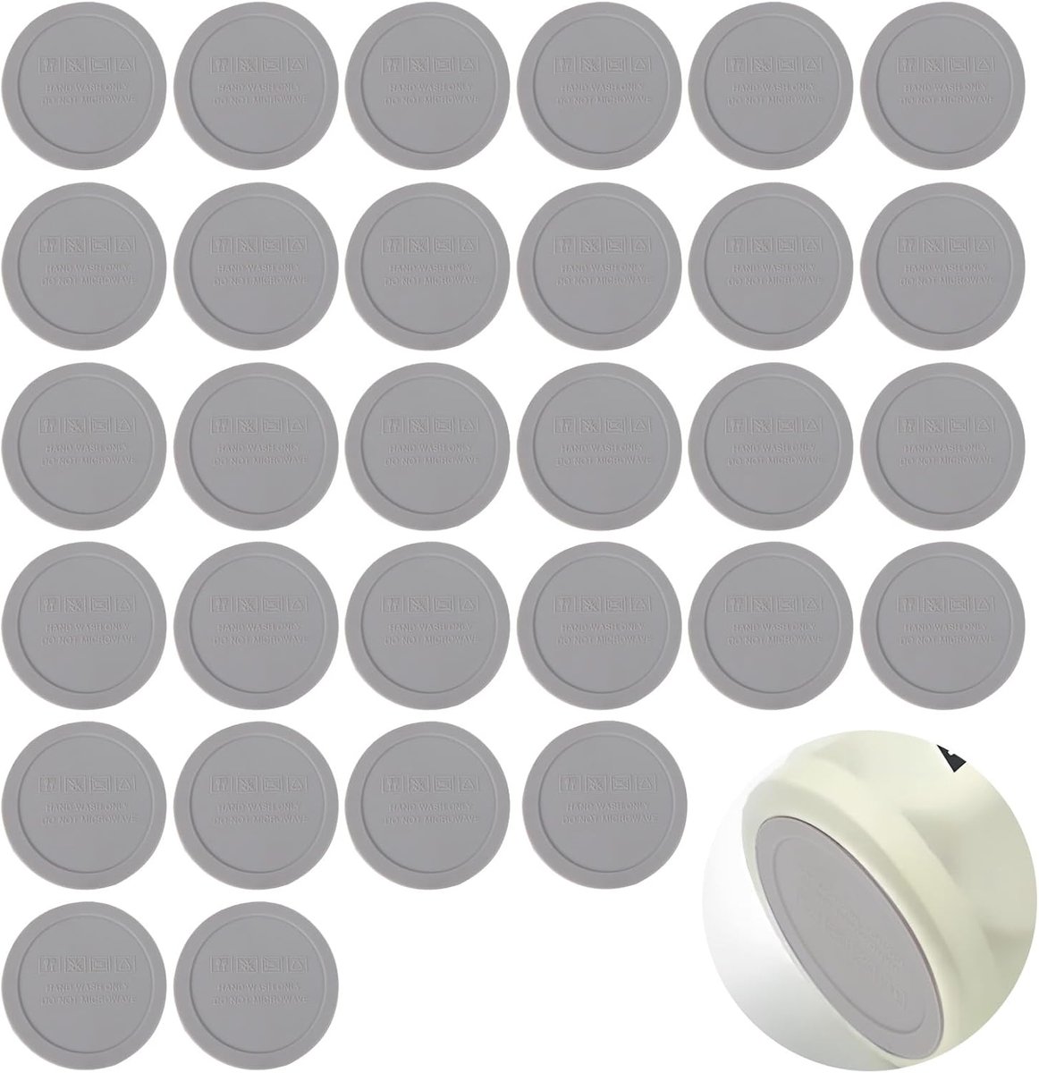Rubberen Bodems voor Tumblers 30Pcs - Grijs 56mm - Non-Slip Siliconen Beschermers - Voor Skinny Tumblers - ShopVlot