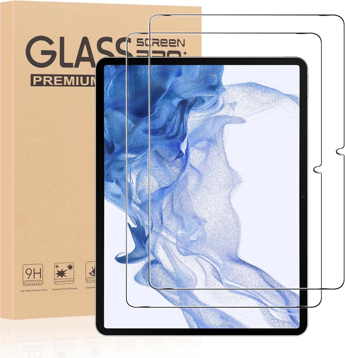 Beschermfolie gehard glas 12,4 inch - 9H hardheid - krasbestendig - optimale displaybescherming - ShopVlot