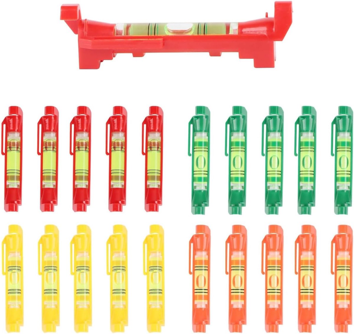 Waterpas mini 75mm - diverse kleuren - stevig kunststof - ideaal voor bouw en techniek - ShopVlot