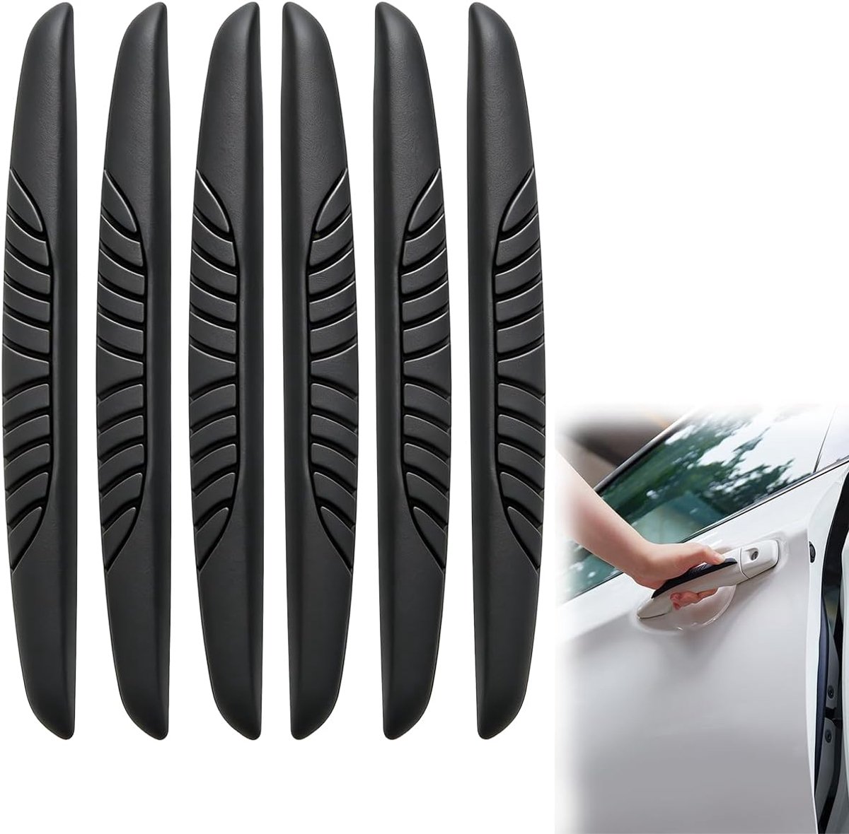 Deurrandbeschermer - 6 Stuks Zwart - Zelfklevend PVC - Anti-scratch en Impactbescherming - ShopVlot