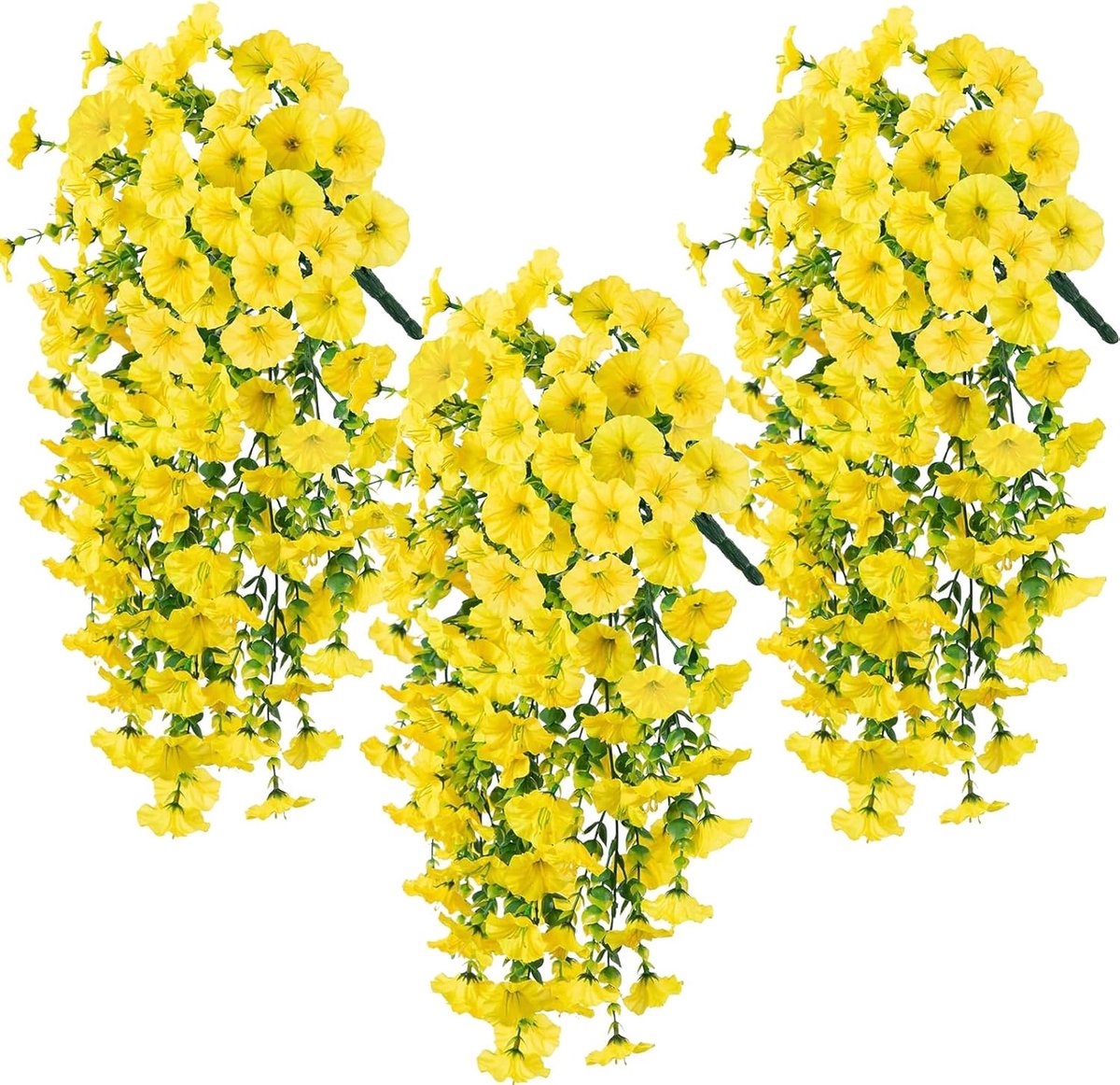 Kunstplanten 3 Stuks - Gele Hangplanten - Waterdicht en Zonbestendig - Perfect voor Woonkamer en Balkon - ShopVlot