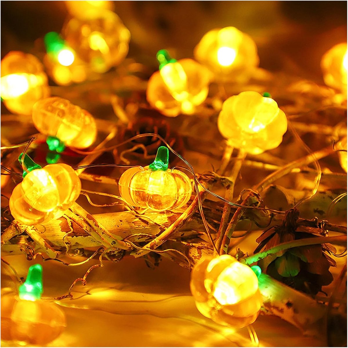 Pompoen Sfeerlampen 3m - 30 LED Lampjes - Batterij Bedrijf - Creëer een gezellige Halloween sfeer - ShopVlot