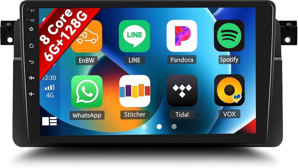 Autostereo 9 Inch - 6G+128G - 8 Kern - Carplay en Android Auto - SnelShoppen