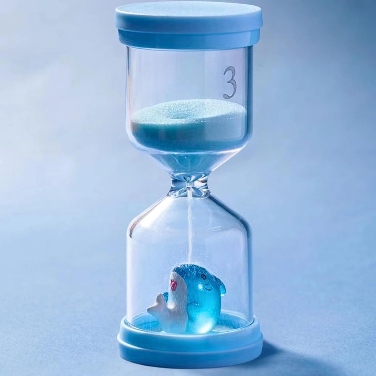 Zandloper 3 minuten - kleurrijk met dolfijn - macaron blauw - perfecte tandenpoets timer voor kinderen - SnelShoppen