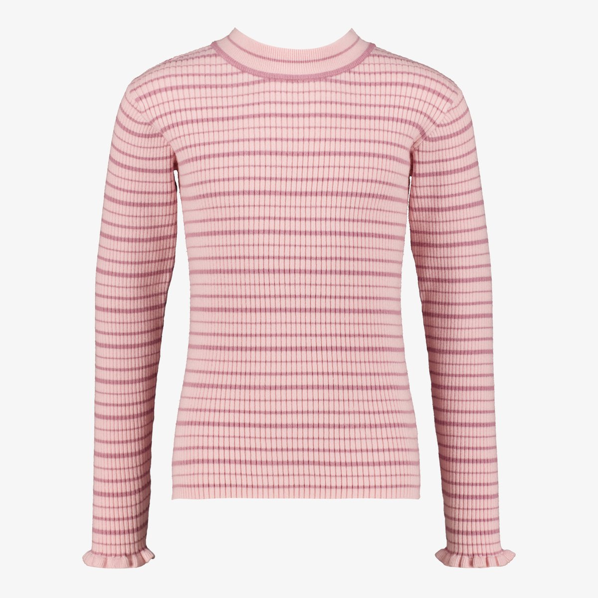 Name IT Vianna geribde meisjes top met strepen roze lila - Maat 122