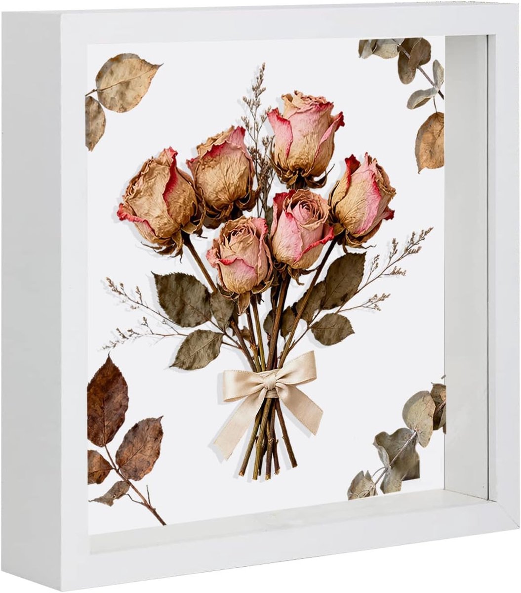 3D Fotolijst 30 x 30 cm - Diepe Houten Lijst - Voor Bloemen en Kunst - Creëer Sfeervolle Decoratie - SnelShoppen