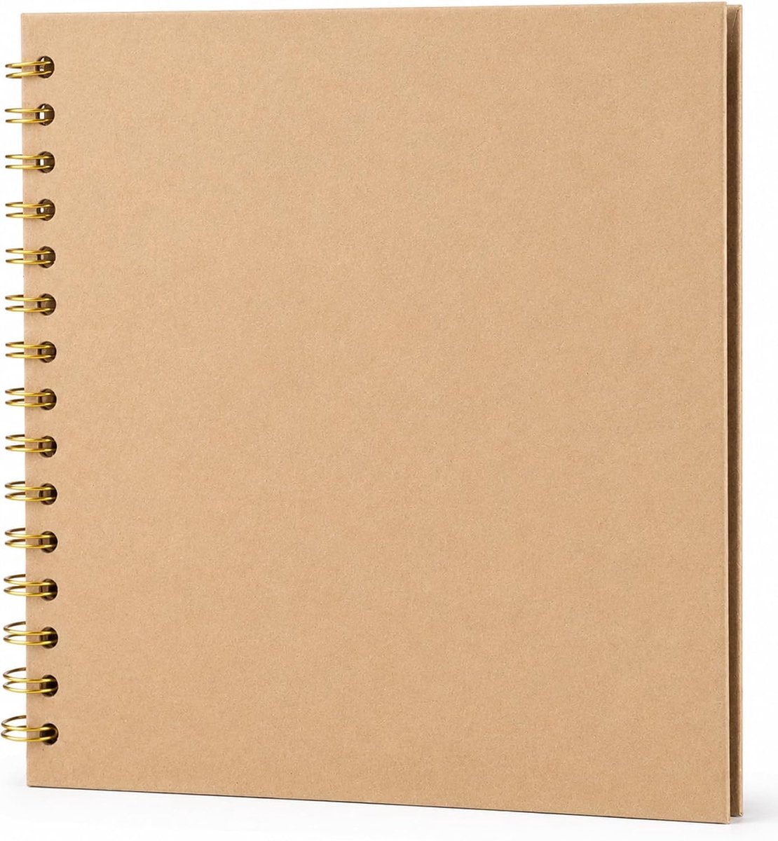 KZQ Spiraalgebonden plakboek, fotoalbum en gastenboek van kraftpapier, 20 vellen (40 pagina's), 20,3 x 20,3 cm – ideaal voor verjaardagen, reizen, bruiloften en kerstmis