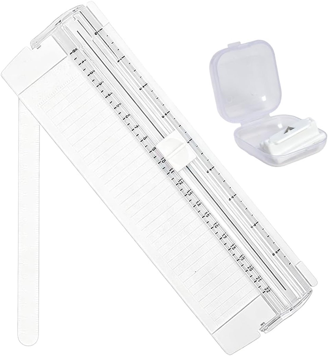 A5 papier snijder 1 x 12 mm - wit met zijlijn - inclusief reserveblad - ideaal voor foto's en knutselen - SnelShoppen