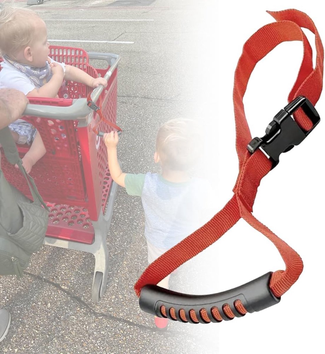 Wandelwagen veiligheidsarmband - Verstelbaar - Rood - Voor veilig reizen met peuters - SnelShoppen