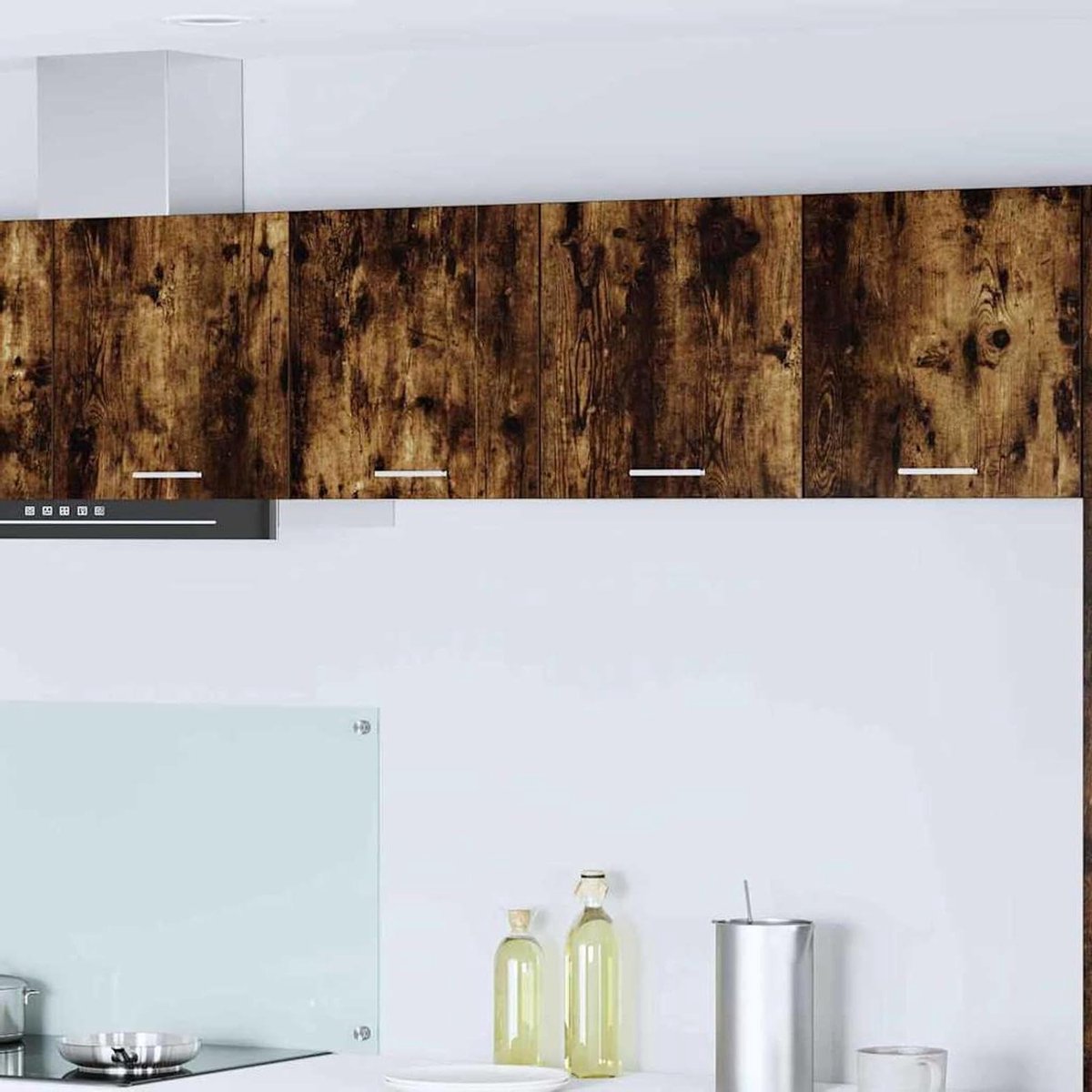 Hangkast Keuken - Keukenkast Wandkast - Keuken Opbergen - Gerookt Eiken Look - 80 x 31 x 40 cm - Eiken
