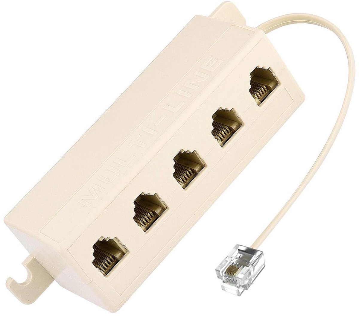 Telefoon splitter 5-voudig - Beige - RJ11 6P4C - Eén telefoon tegelijk gebruiken - SnelShoppen