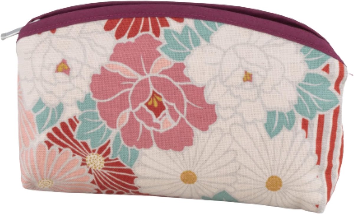 Make-up tas klein - retro bloemen - gemaakt in Japan - ideaal voor op reis - ShopVlot