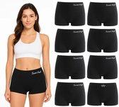 Sweet Angel dames boxershort kroontje 8 pak zwart of kleur - Zwart - One Size