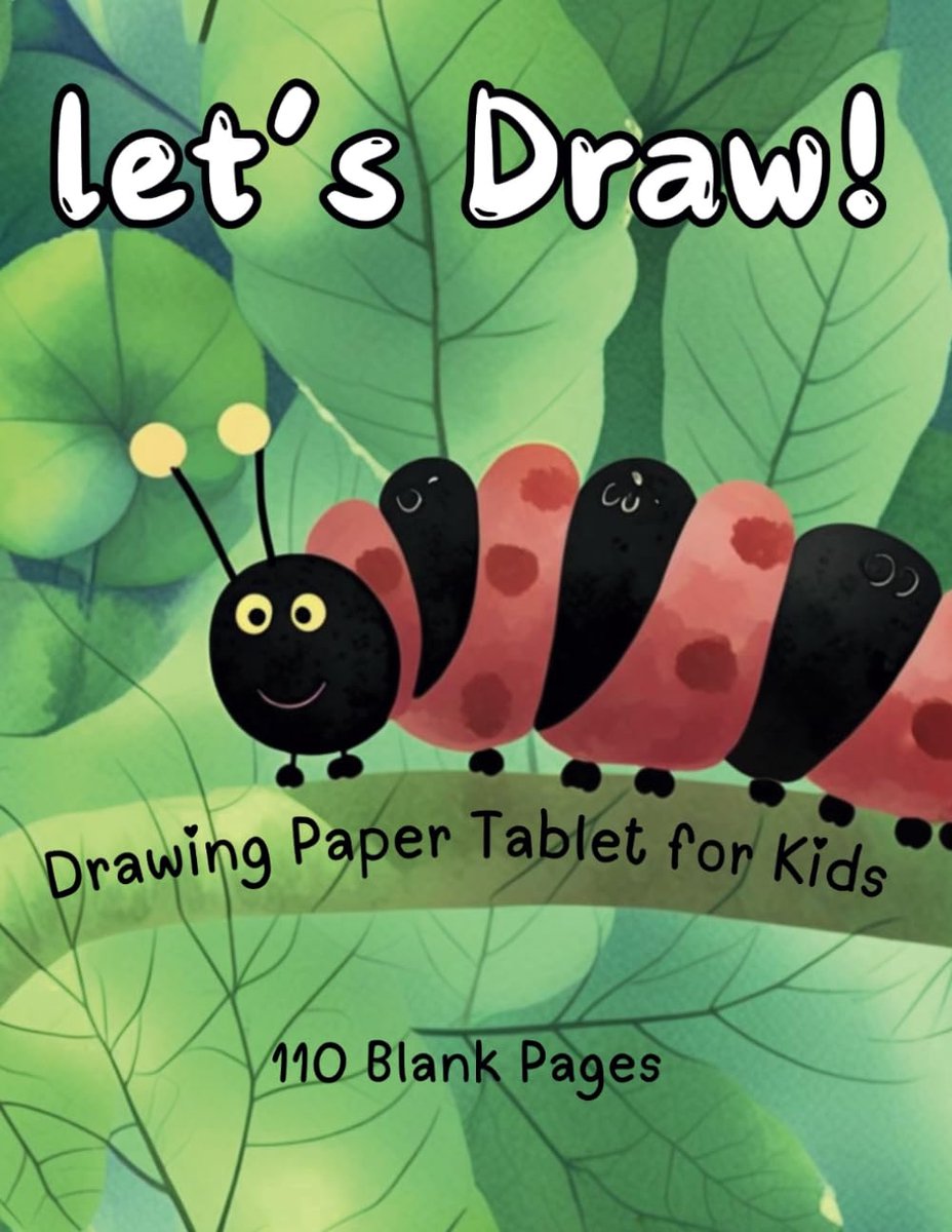 Tekentablet voor kinderen - 110 lege pagina's - Schattige rupsomslag - Creatief plezier voor kleintjes - ShopVlot