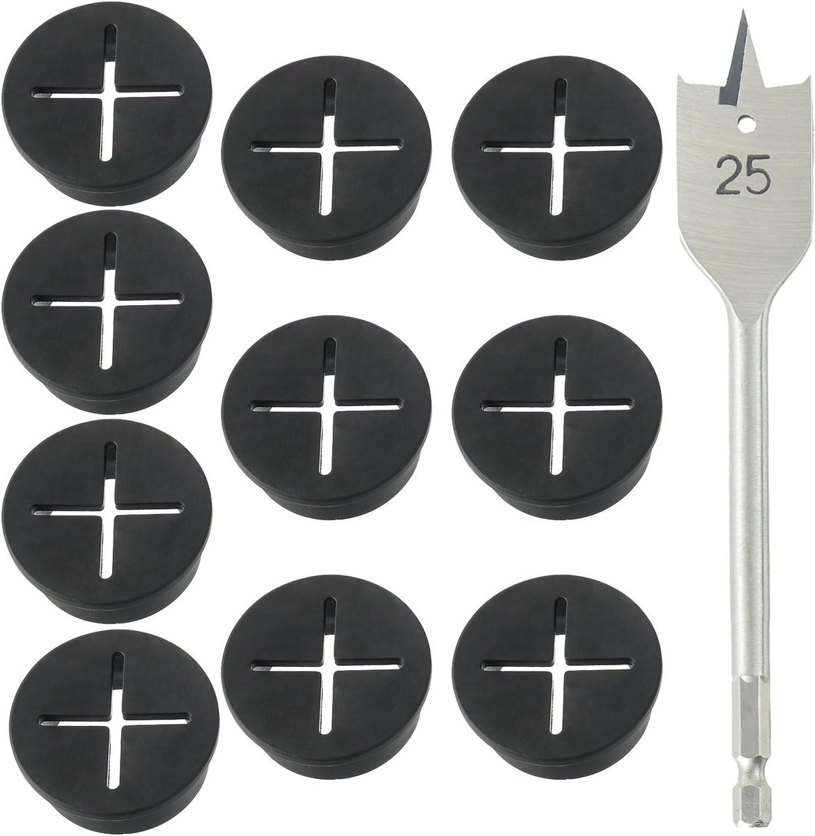 Kabeldoorvoer 25mm - Flexibel siliconen - Zwart met boor - Eenvoudig te installeren - ShopVlot