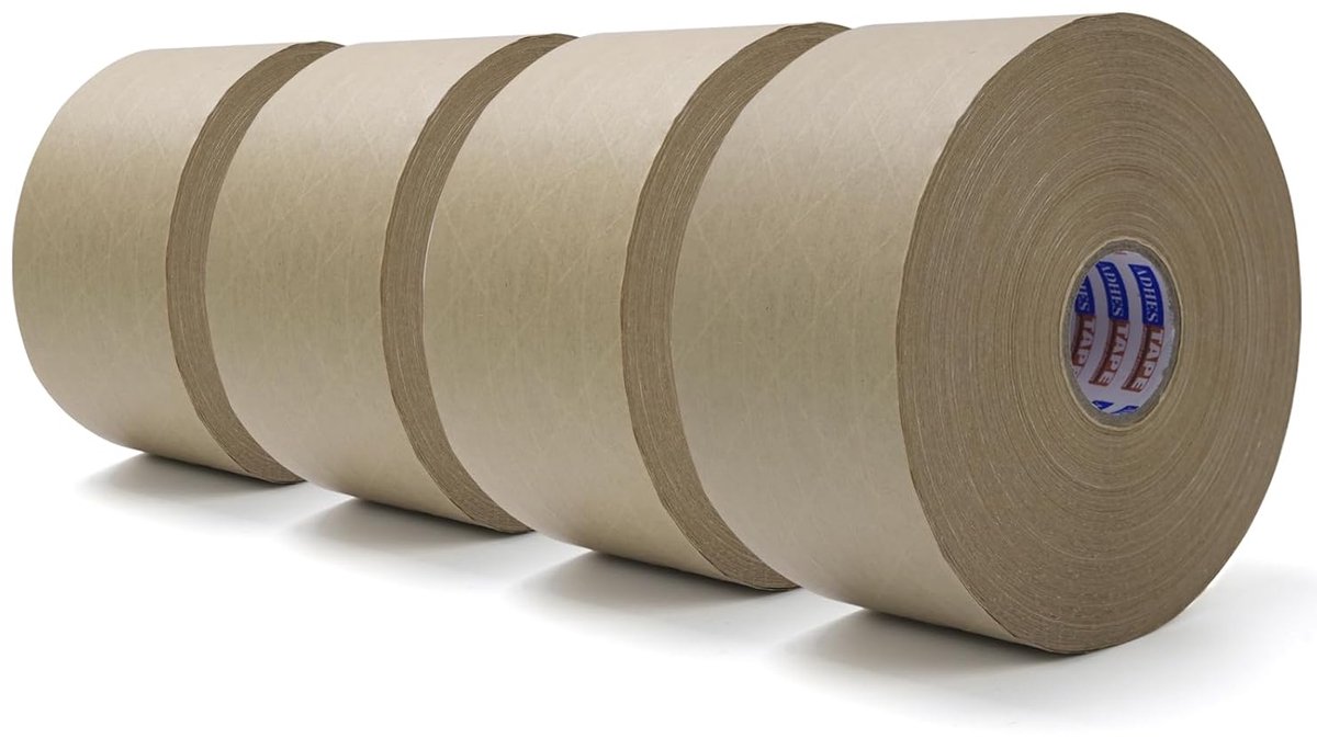 Wateractieve tape 72mm x 100m - Bruin biologisch afbreekbaar papier - Robuust en slijtvast - Ideaal voor verpakkingen - ShopVlot